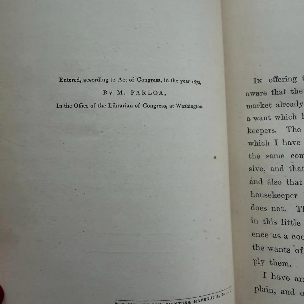 The Appledore Cookbook Practical Receipts 1880 Hardcover‎ Vintage Rare Antique